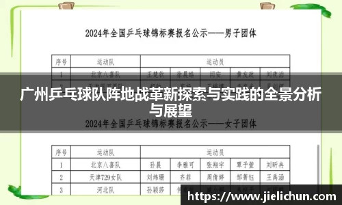广州乒乓球队阵地战革新探索与实践的全景分析与展望